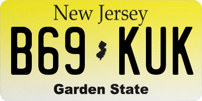 NJ license plate B69KUK