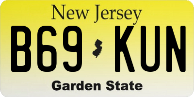 NJ license plate B69KUN