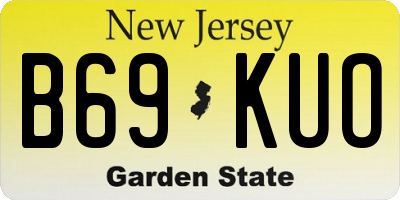 NJ license plate B69KUO