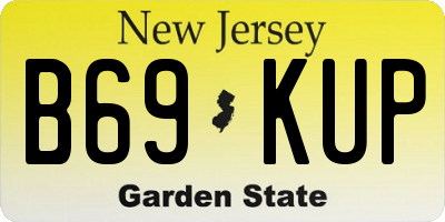 NJ license plate B69KUP