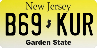 NJ license plate B69KUR