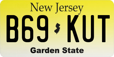 NJ license plate B69KUT