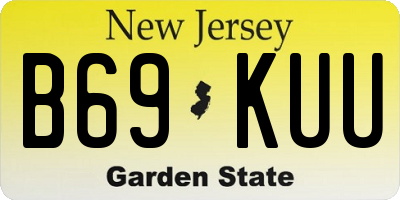 NJ license plate B69KUU