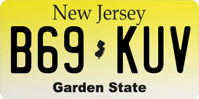 NJ license plate B69KUV