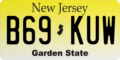 NJ license plate B69KUW