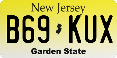 NJ license plate B69KUX