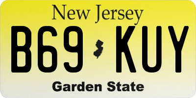 NJ license plate B69KUY