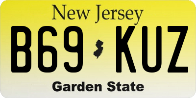 NJ license plate B69KUZ
