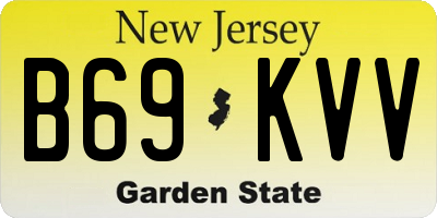 NJ license plate B69KVV