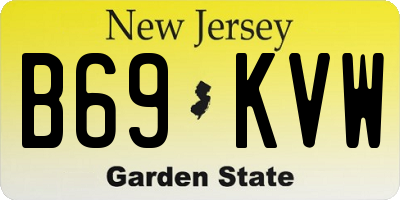 NJ license plate B69KVW