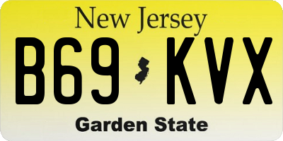 NJ license plate B69KVX