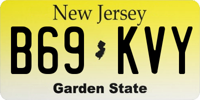 NJ license plate B69KVY