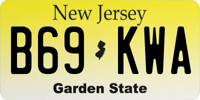 NJ license plate B69KWA
