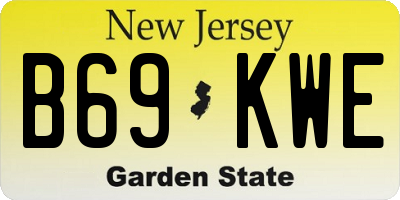 NJ license plate B69KWE