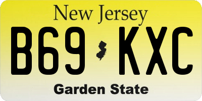 NJ license plate B69KXC