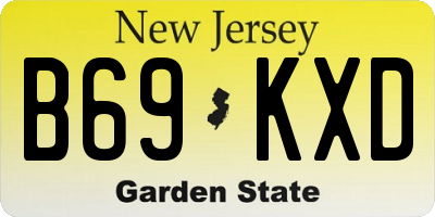 NJ license plate B69KXD