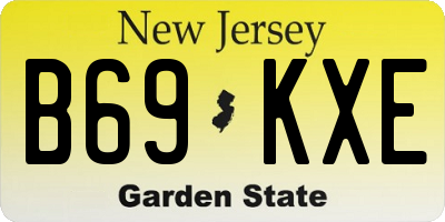 NJ license plate B69KXE