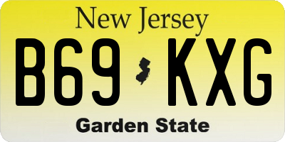 NJ license plate B69KXG