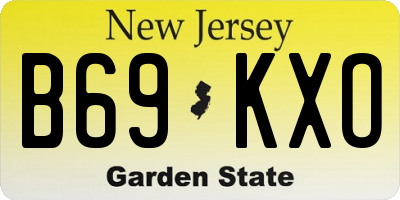 NJ license plate B69KXO