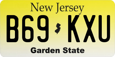 NJ license plate B69KXU