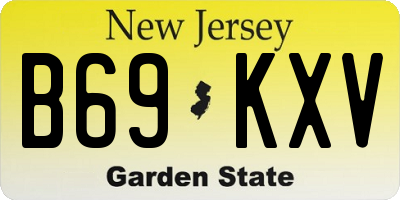 NJ license plate B69KXV