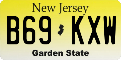 NJ license plate B69KXW