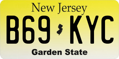NJ license plate B69KYC
