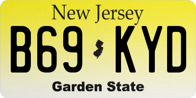 NJ license plate B69KYD