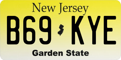 NJ license plate B69KYE