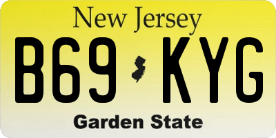 NJ license plate B69KYG