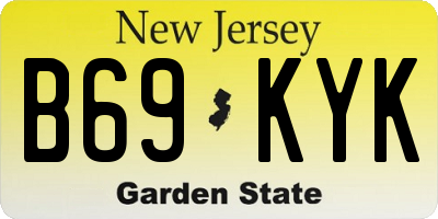 NJ license plate B69KYK