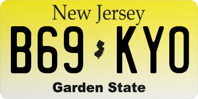 NJ license plate B69KYO