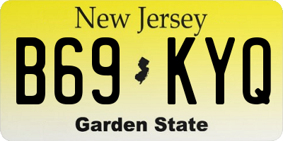 NJ license plate B69KYQ