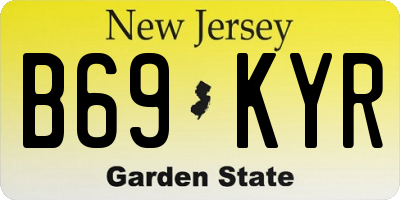 NJ license plate B69KYR