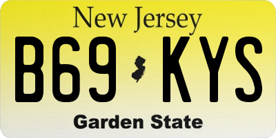 NJ license plate B69KYS