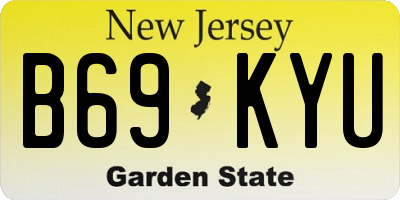 NJ license plate B69KYU