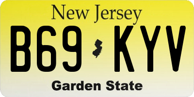NJ license plate B69KYV
