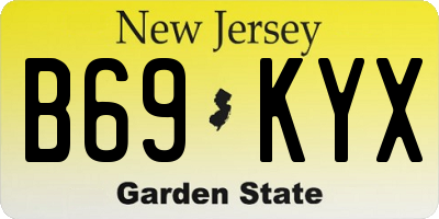 NJ license plate B69KYX
