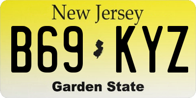 NJ license plate B69KYZ