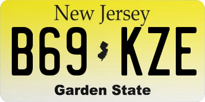 NJ license plate B69KZE