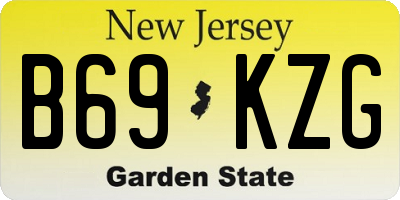 NJ license plate B69KZG