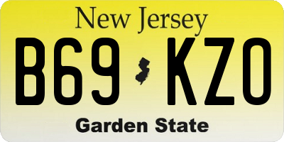 NJ license plate B69KZO