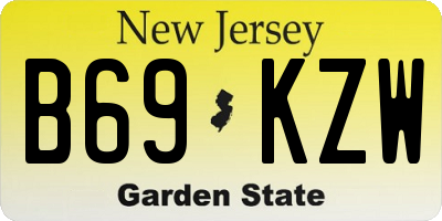 NJ license plate B69KZW