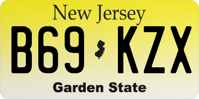 NJ license plate B69KZX
