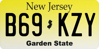 NJ license plate B69KZY