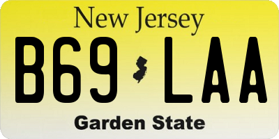 NJ license plate B69LAA