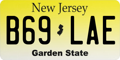 NJ license plate B69LAE