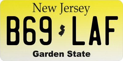 NJ license plate B69LAF