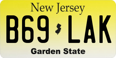 NJ license plate B69LAK