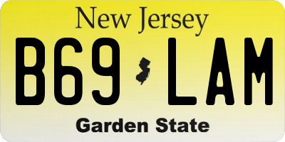 NJ license plate B69LAM